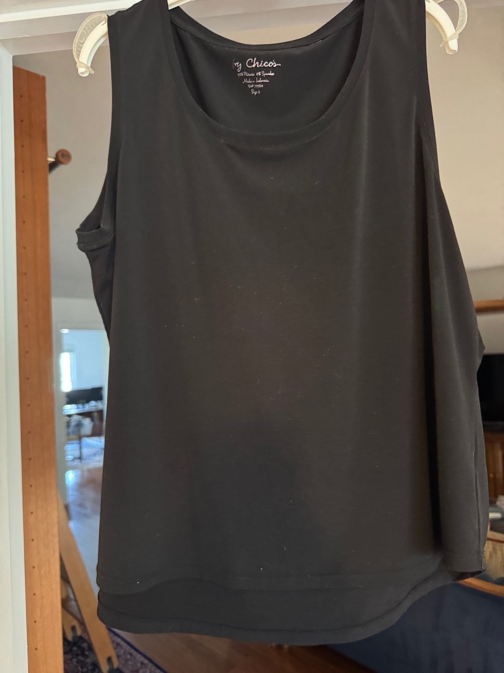 Chico's Black Scoop-Neck Sleeveless Tank
